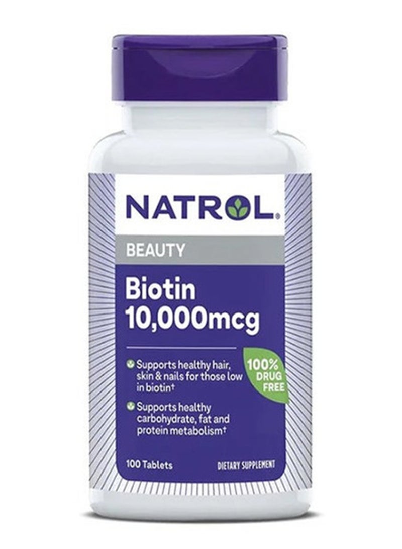 Natrol Biotin Maximum Strength 10,000 Mcg 100 Tablets - Image 2